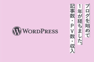 ブログを始めて１年経ちました｜記事数・PV数・収入・感想
